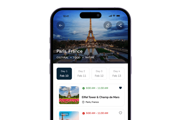 Personalized itinerary preview